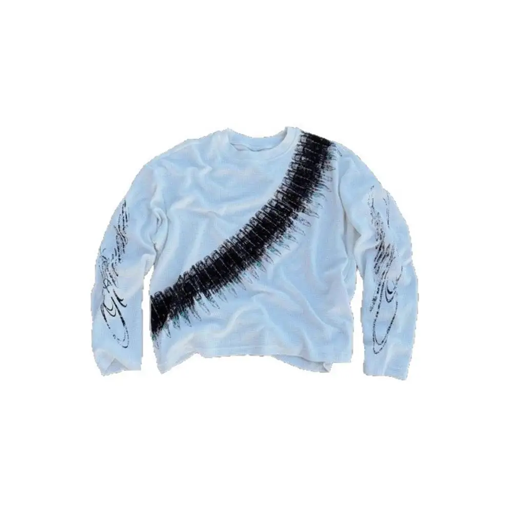 New Y2K Bullet Letter Print American Retro Long-Sleeved T-Shirt, Street Style Casual Loose Top for Men and Women