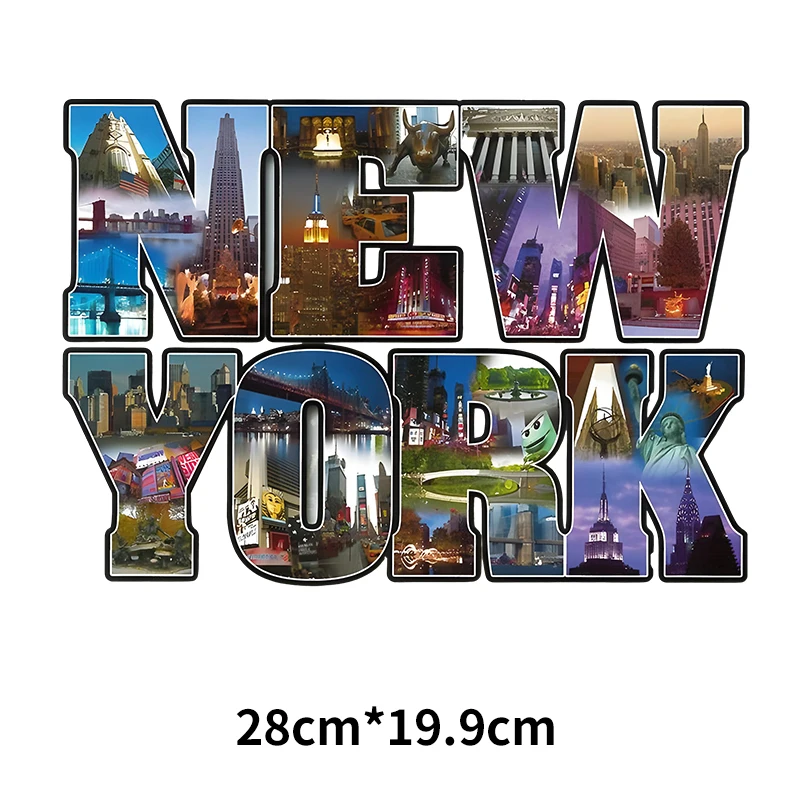New York Letters DTF Heat Transfer vinyl clothing printed patch DIY men's and women's hoodie T-shirts decorated with stripes