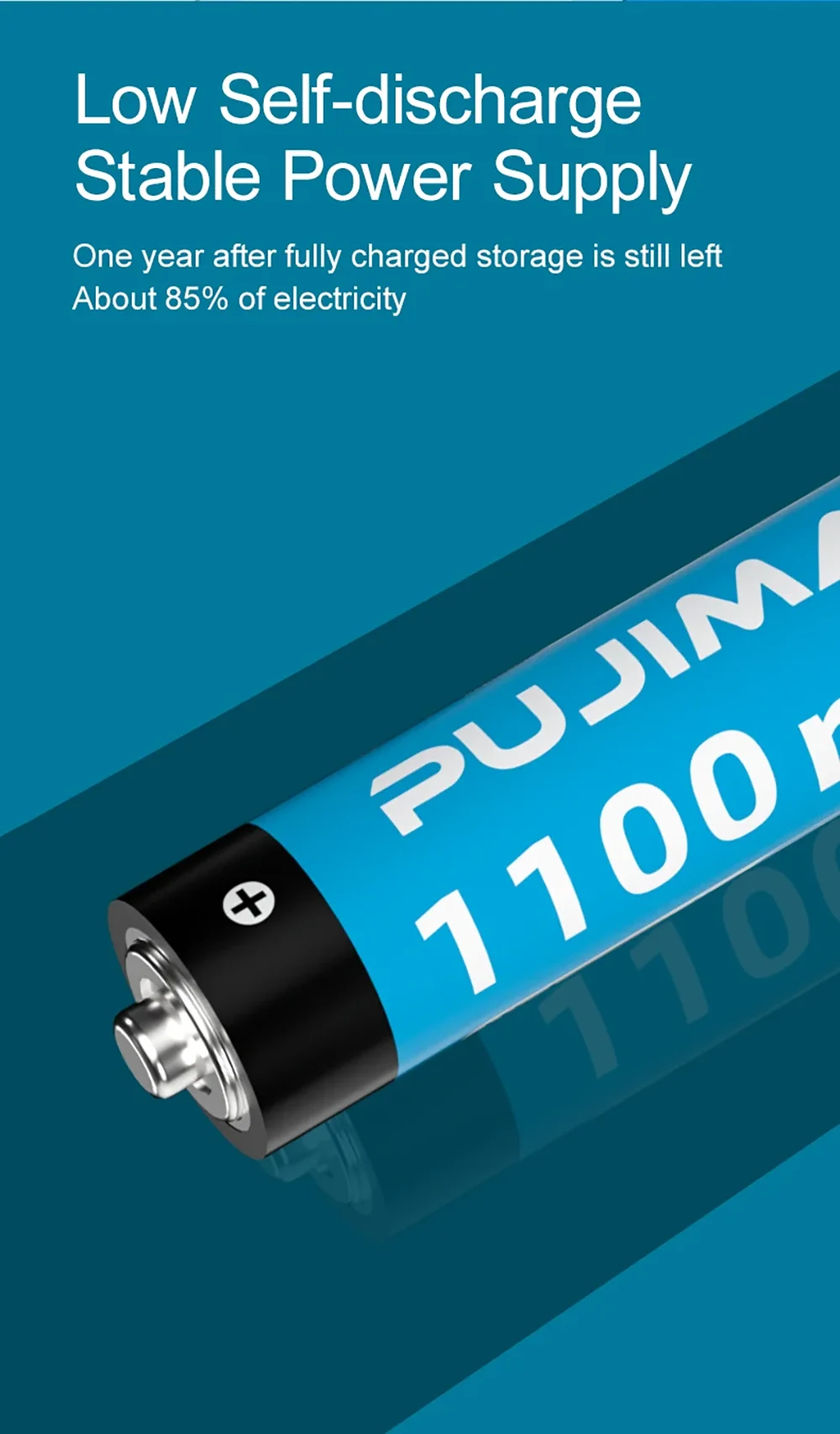PUJIMAX Rechargeable Lithium Battery AA 4255mWh/AAA 1100mWh Batteries High Capacity 1.5V Battery for Clocks Mouse Remote Control