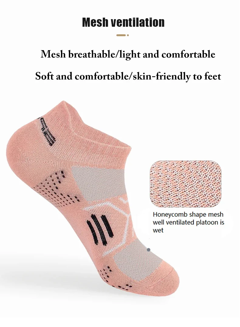 3Pairs/Lot Running Socks Men Woman Basketball Breathable Anti Slip Sport Fitness Cycling Walking Cotton Athletic No Sweat Sock
