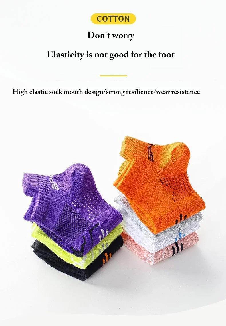 3Pairs/Lot Running Socks Men Woman Basketball Breathable Anti Slip Sport Fitness Cycling Walking Cotton Athletic No Sweat Sock