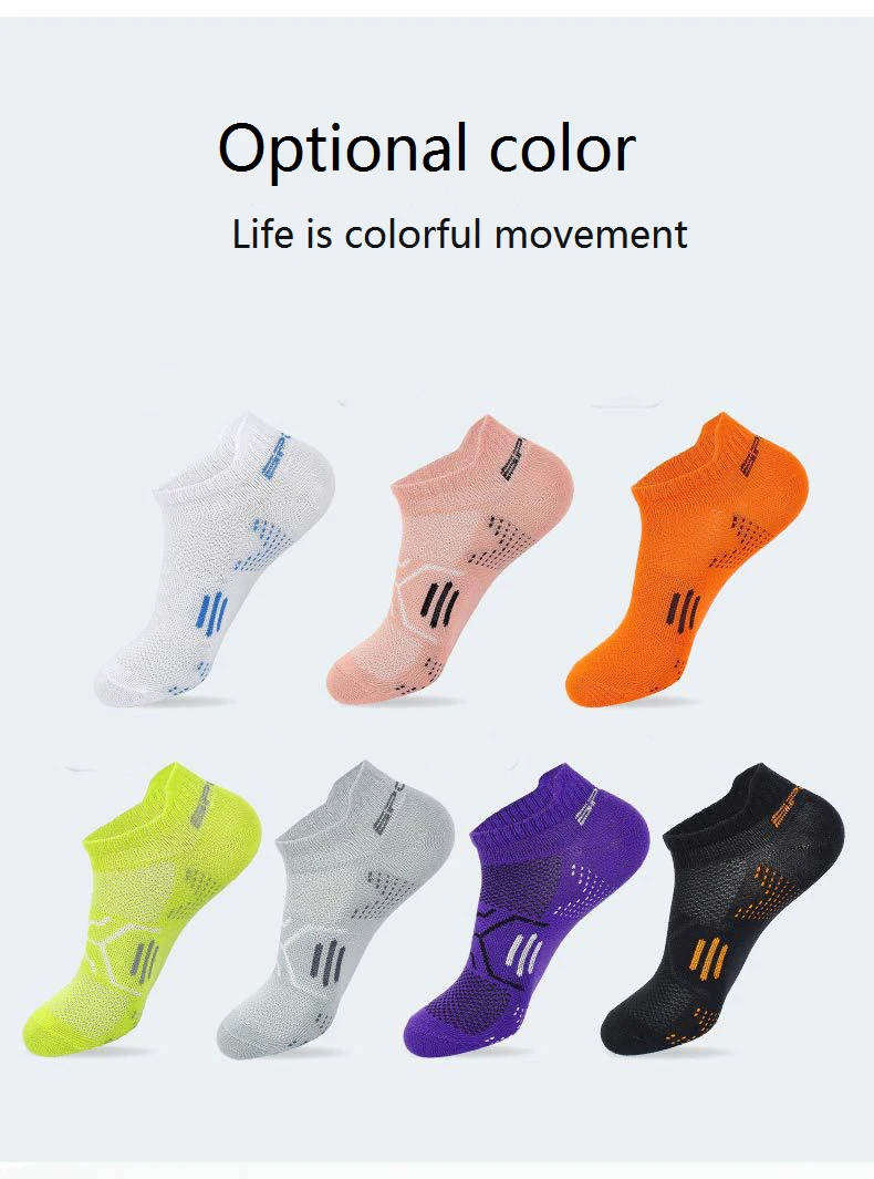 3Pairs/Lot Running Socks Men Woman Basketball Breathable Anti Slip Sport Fitness Cycling Walking Cotton Athletic No Sweat Sock
