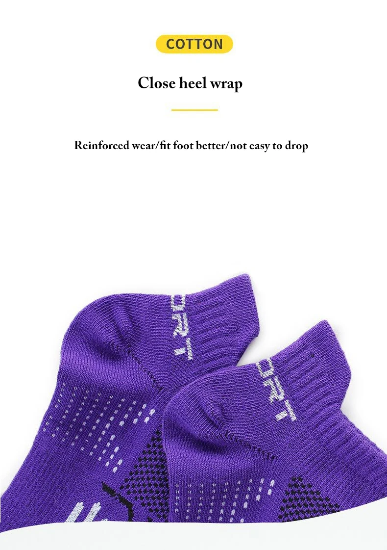 3Pairs/Lot Running Socks Men Woman Basketball Breathable Anti Slip Sport Fitness Cycling Walking Cotton Athletic No Sweat Sock