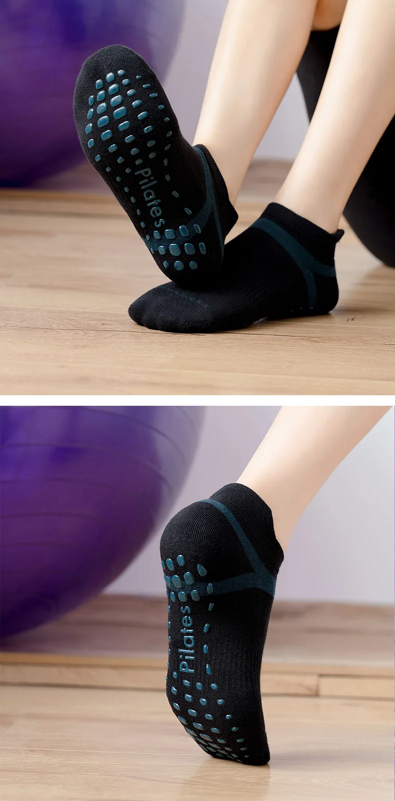 Yoga Socks Men Women Professional Silicone Non-slip Pilates Socks Large Size Indoor Floor Gym Fitness Cotton Dance Sports Socks