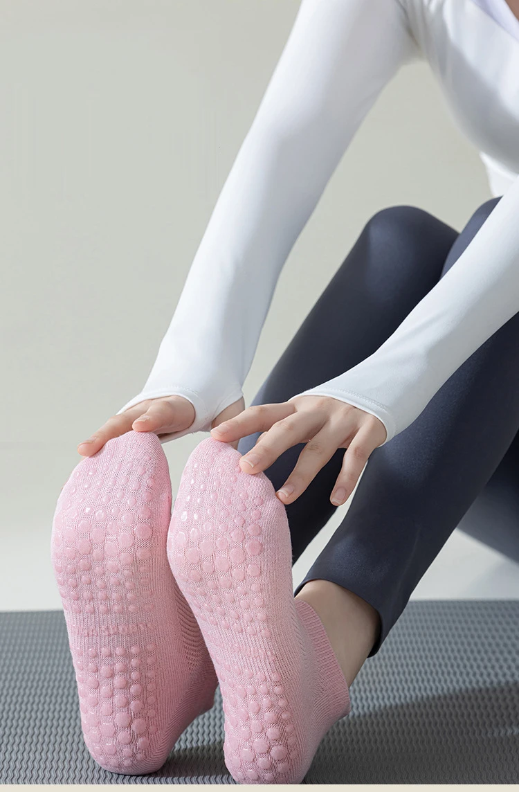 3 Pairs Yoga Socks for Women Breathable Mesh Socks Non Slip Pilates Socks Grip Cotton Low Cut Gym Fitness Sport Short Yoga Socks