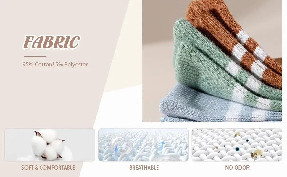 4 Pairs Women Anti-skid Yoga Socks Grips Cotton Mid-tube Bottom Breathable Fitness Dance Barre Workout Pilates Socks Striped Gym
