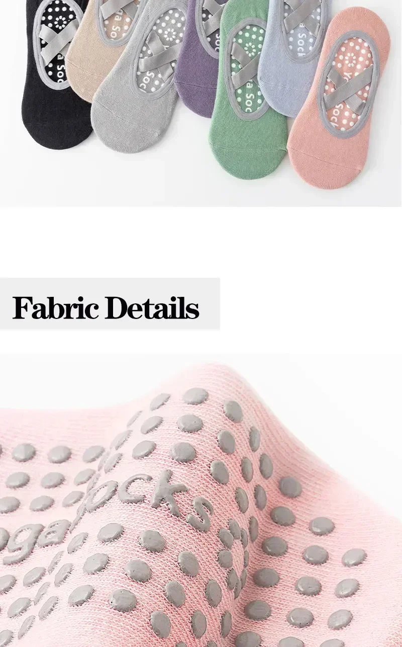 1/ 4Pair Professional Women Yoga Sock Silicone Anti-slip Ballet Pilates Socks Women Backless Breathable Bandage Yoga Sport Socks