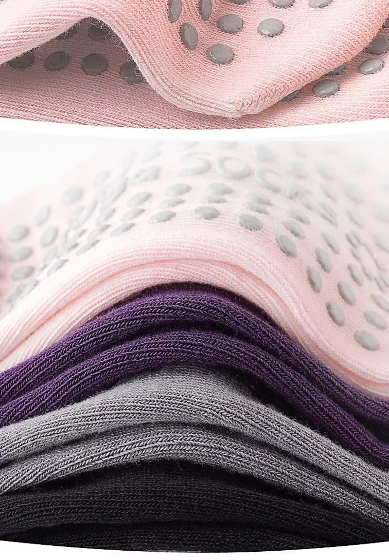 1/ 4Pair Professional Women Yoga Sock Silicone Anti-slip Ballet Pilates Socks Women Backless Breathable Bandage Yoga Sport Socks