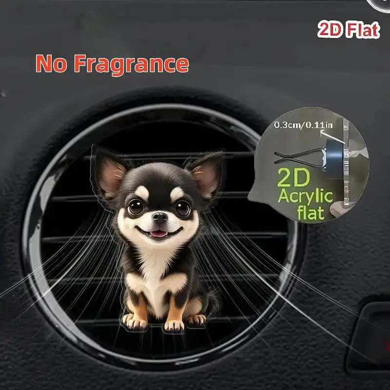 Acrylic Car Vent Clip Aromatherapy Air Freshener Holder 2D Decorative Air Conditioning Vents Accessory for Vehicle Interior