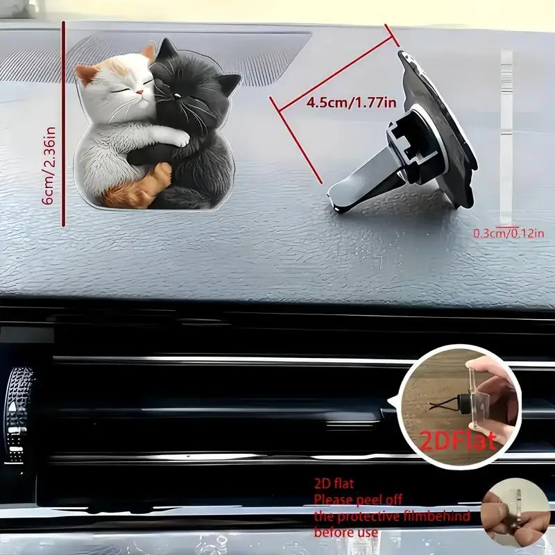 Acrylic Car Vent Clip Aromatherapy Air Freshener Holder 2D Decorative Air Conditioning Vents Accessory for Vehicle Interior