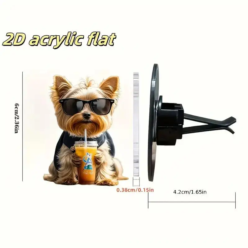 Acrylic Car Vent Clip Aromatherapy Air Freshener Holder 2D Decorative Air Conditioning Vents Accessory for Vehicle Interior