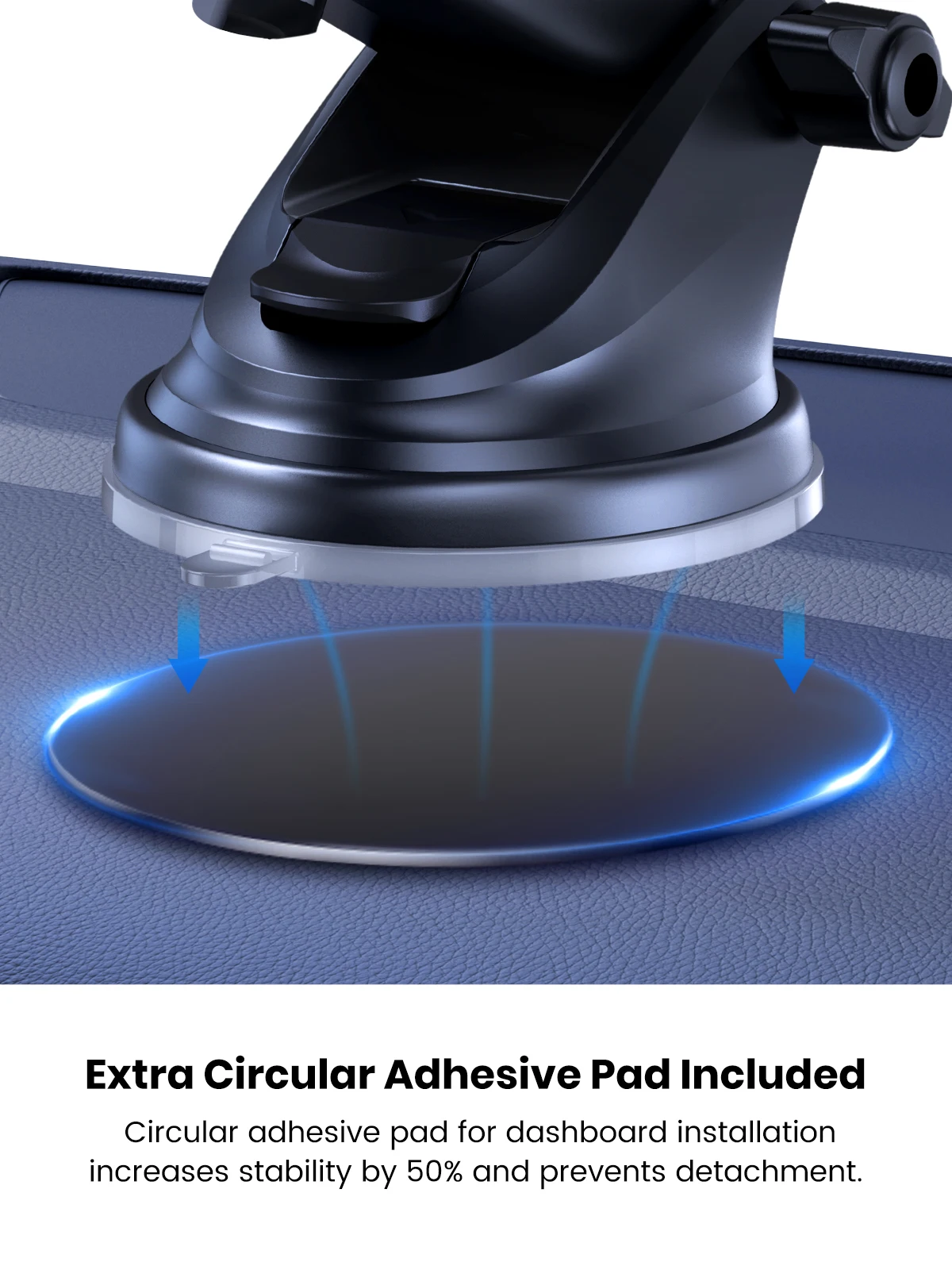 TOPK Magnetic Car Phone Holder Strong Suction Cup Mount Dashboard Windshield Stand Long Arm 360° Adjustable Mobile Phone Holder