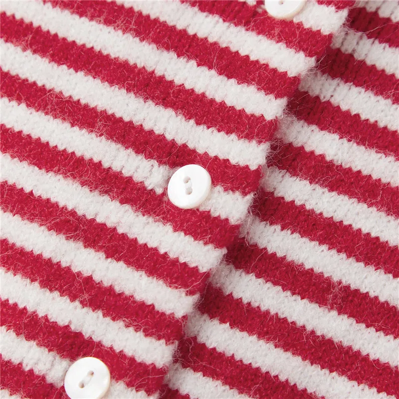 Casual Loose Cardigan For Women Autumn Long Sleeve Knitwear Y2K Outerwears Women's Fashion Stripes Sweater Female Top