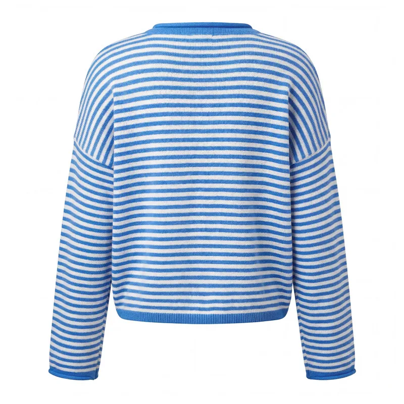 Casual Loose Cardigan For Women Autumn Long Sleeve Knitwear Y2K Outerwears Women's Fashion Stripes Sweater Female Top