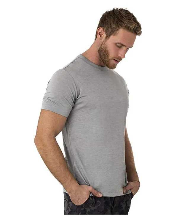 100% Superfine Merino Wool T Shirt Mens Base Layer Tee Merino Wool 180G Everyday Undershirt Wicking Breathable Anti-Odor