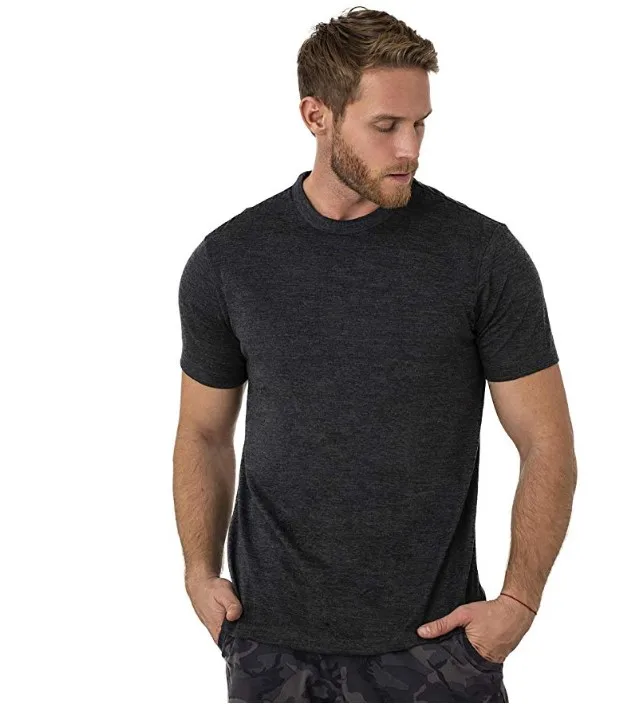 100% Superfine Merino Wool T Shirt Mens Base Layer Tee Merino Wool 180G Everyday Undershirt Wicking Breathable Anti-Odor