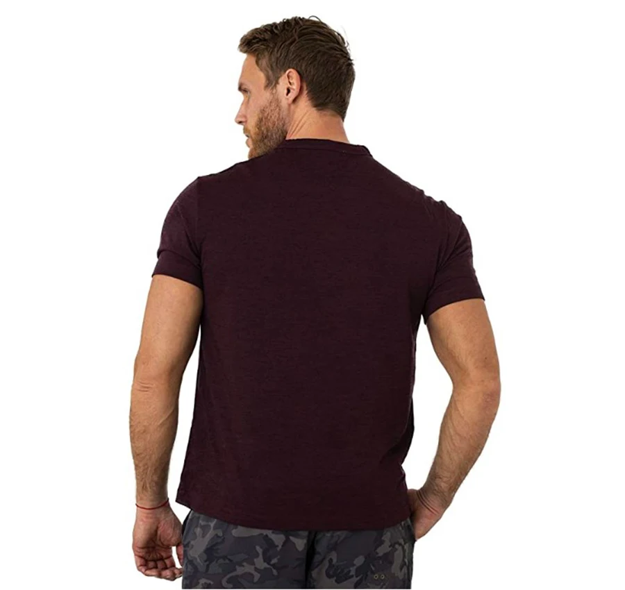 100% Superfine Merino Wool T Shirt Mens Base Layer Tee Merino Wool 180G Everyday Undershirt Wicking Breathable Anti-Odor