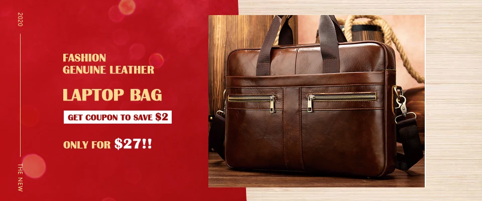 WESTAL Men's Briefcases Messenger Bag Men's Genuine Leather 14'' Laptop Bag Man Leather Office Business Bags for Document 8572