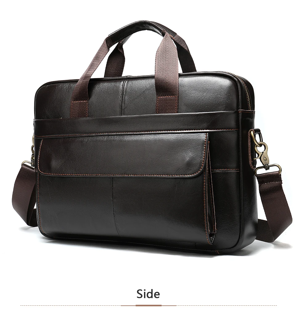 WESTAL Men's Briefcases Messenger Bag Men's Genuine Leather 14'' Laptop Bag Man Leather Office Business Bags for Document 8572