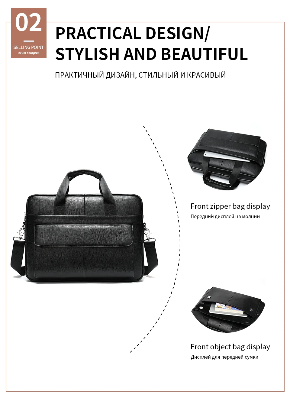 WESTAL Men's Briefcases Messenger Bag Men's Genuine Leather 14'' Laptop Bag Man Leather Office Business Bags for Document 8572