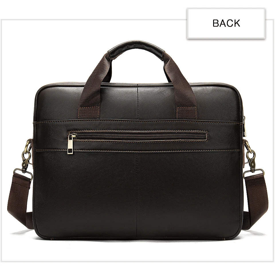 WESTAL Men's Briefcases Messenger Bag Men's Genuine Leather 14'' Laptop Bag Man Leather Office Business Bags for Document 8572