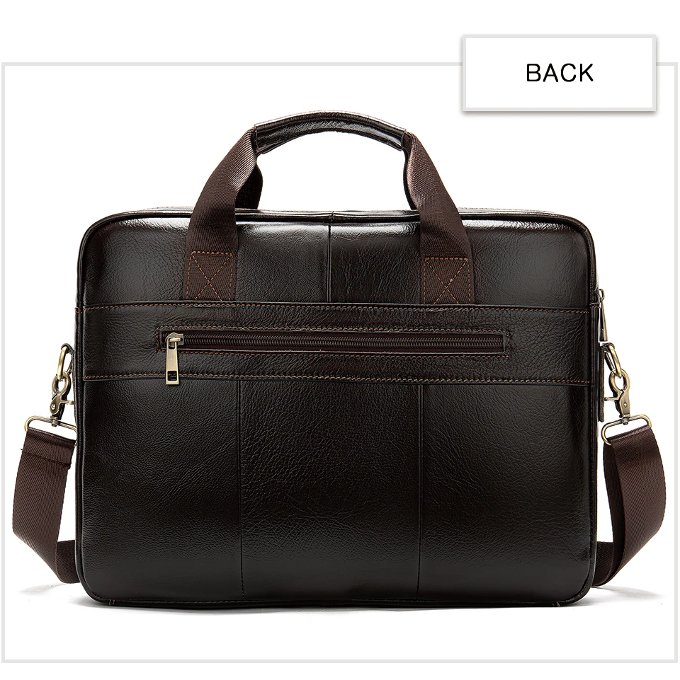 WESTAL Men's Briefcases Messenger Bag Men's Genuine Leather 14'' Laptop Bag Man Leather Office Business Bags for Document 8572