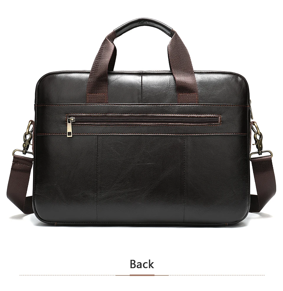 WESTAL Men's Briefcases Messenger Bag Men's Genuine Leather 14'' Laptop Bag Man Leather Office Business Bags for Document 8572