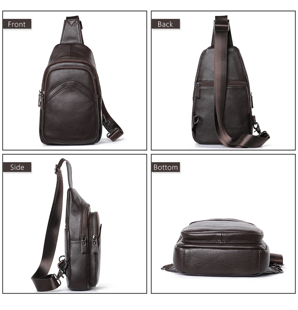 Westal Men's Leather Bag for Men's Chest Bag for Men's Cross-Body Bag