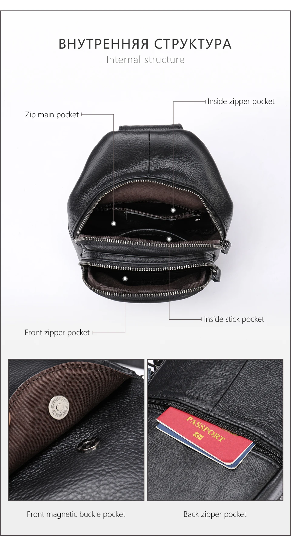 Westal Men's Leather Bag for Men's Chest Bag for Men's Cross-Body Bag