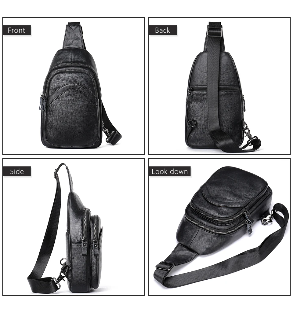 Westal Men's Leather Bag for Men's Chest Bag for Men's Cross-Body Bag