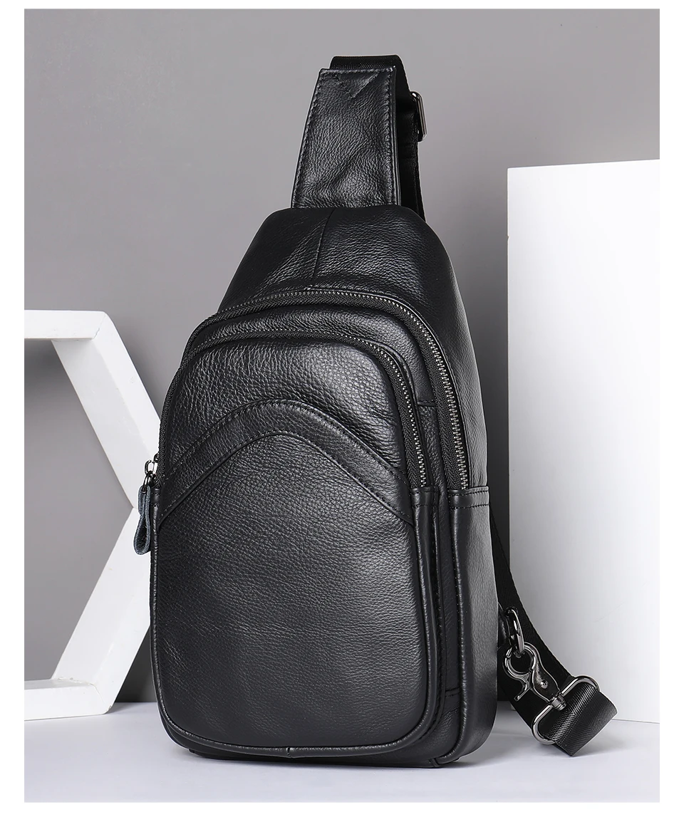 Westal Men's Leather Bag for Men's Chest Bag for Men's Cross-Body Bag