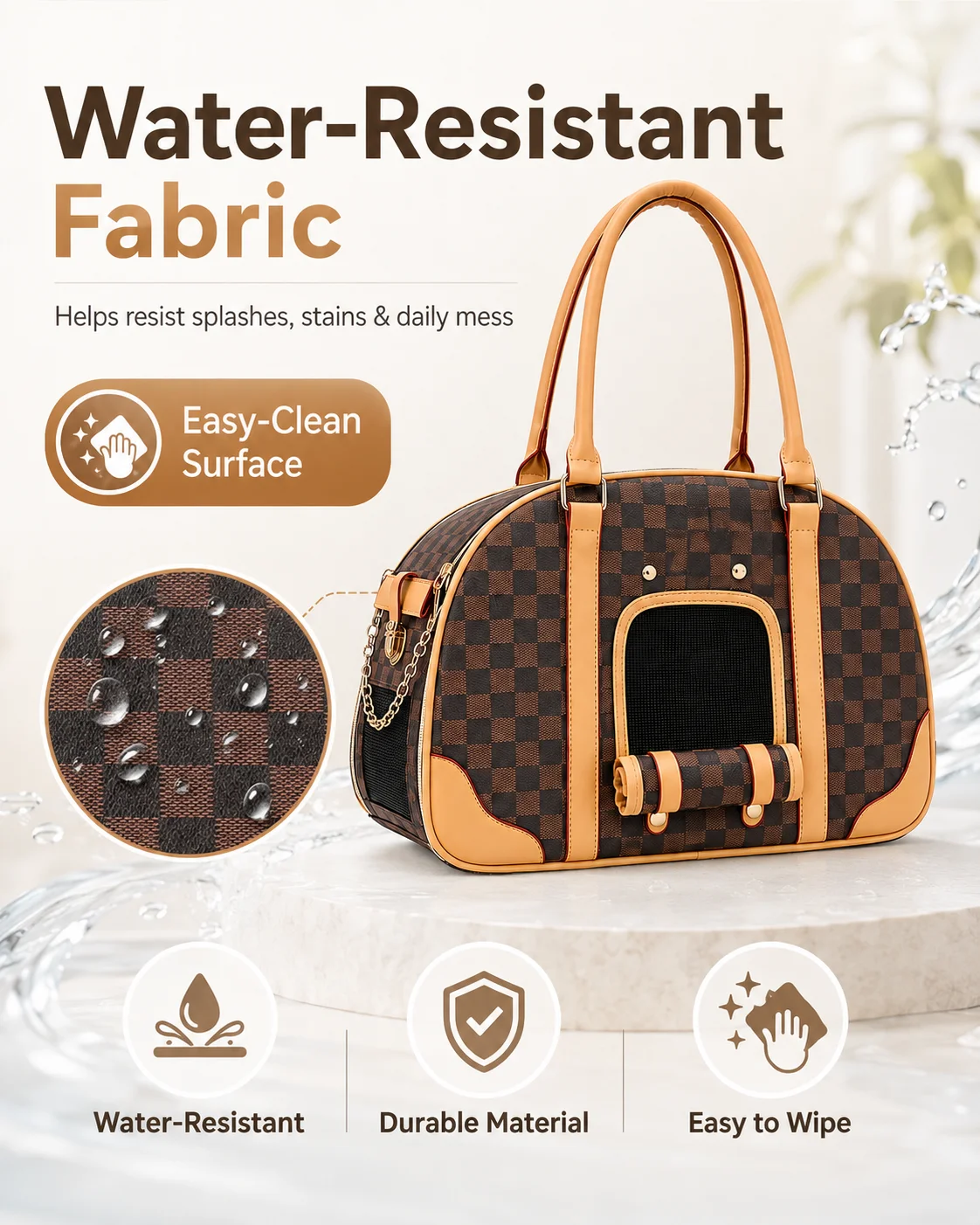 Multifunctional Casual Pet Carrier, Stylish Breathable Portable Shoulder Bag for Cats & Small Dogs, Fit for Teddy, Bichon Frise
