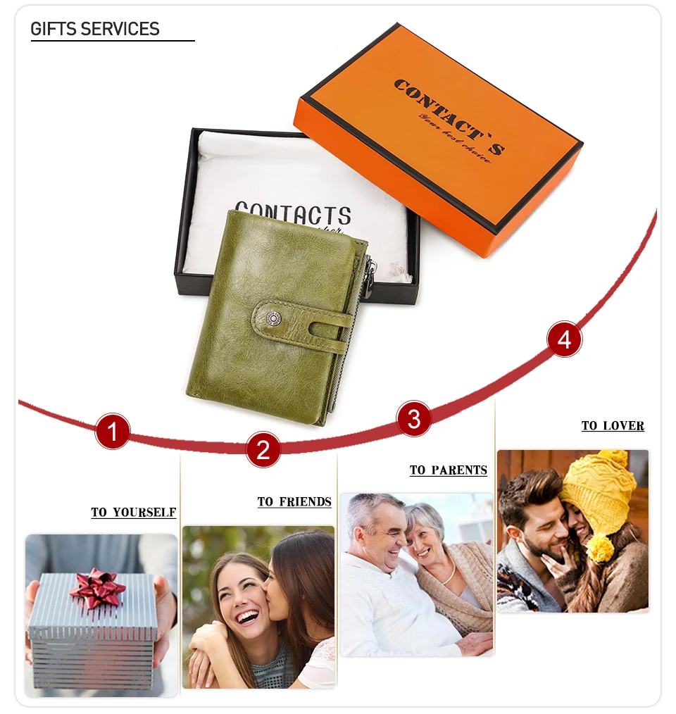Oil Leather Women Wallets Short Card Holder Anti-lost Airtag Case Hasp Zipper Coin Purse Ladies Wallets Rfid Money Bag Mini