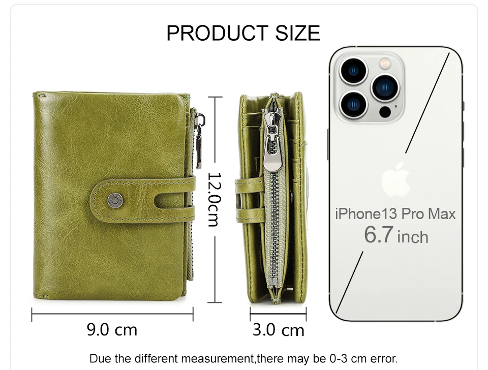 Oil Leather Women Wallets Short Card Holder Anti-lost Airtag Case Hasp Zipper Coin Purse Ladies Wallets Rfid Money Bag Mini