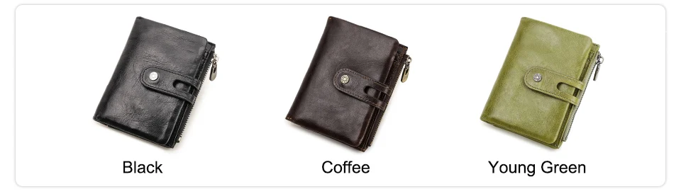 Oil Leather Women Wallets Short Card Holder Anti-lost Airtag Case Hasp Zipper Coin Purse Ladies Wallets Rfid Money Bag Mini