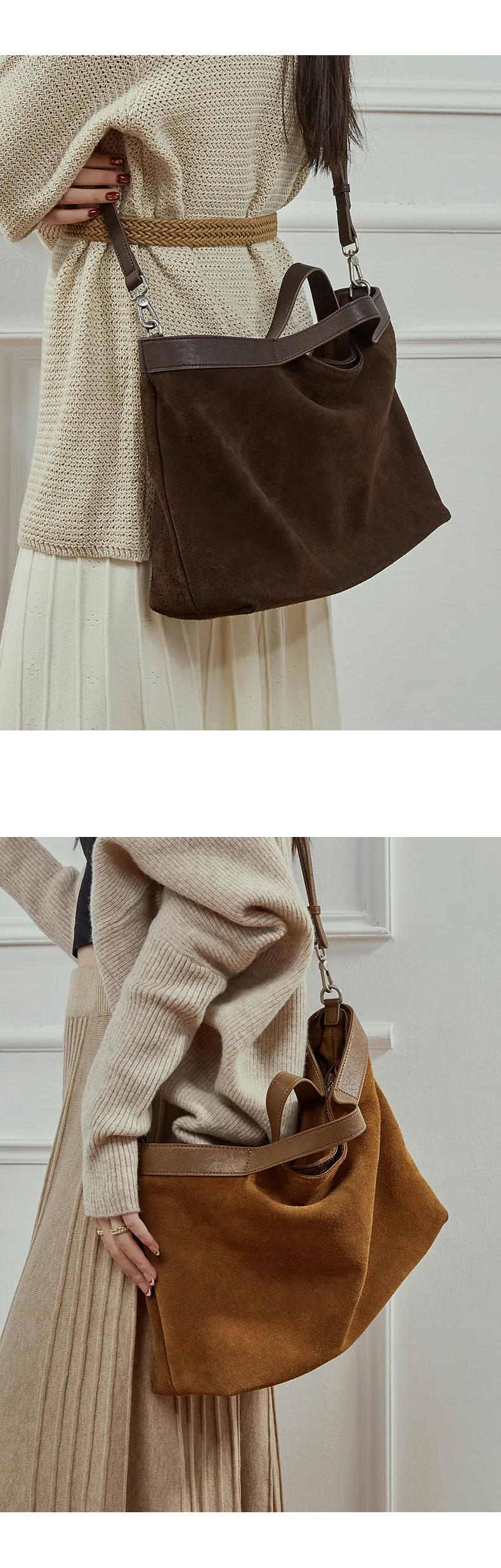 Genuine Leather Women Handbags Large Capacity Female Shoulder Crossbody Bag Fashion Cowhide Commuting Big Totes Bolsas