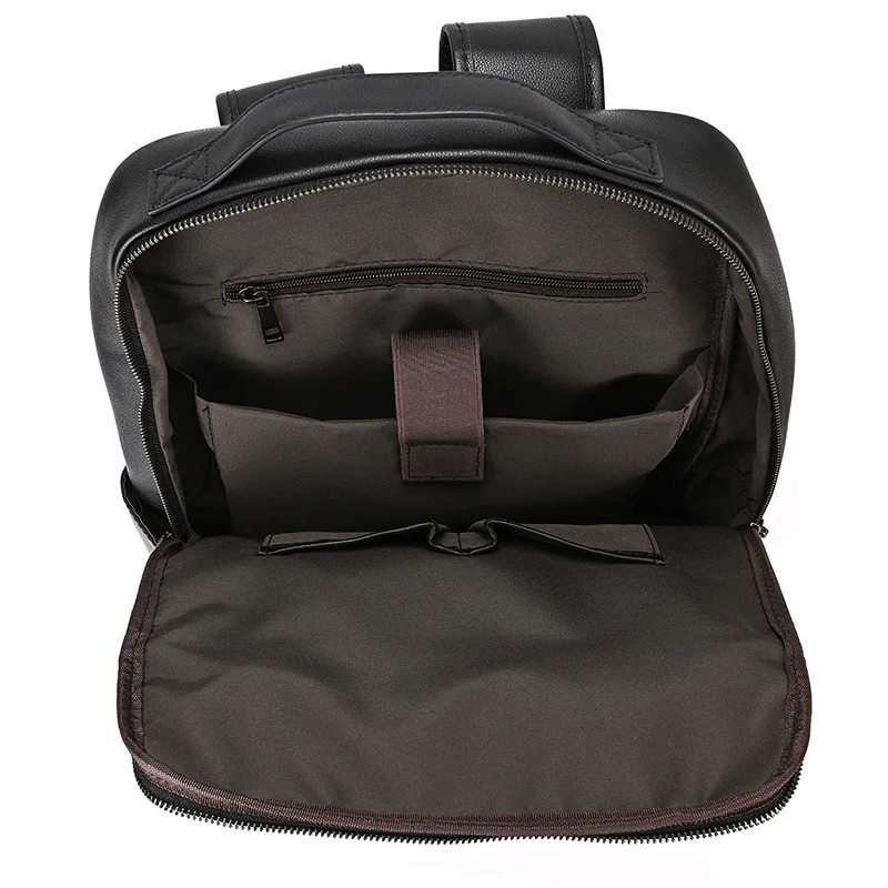 Men's Crazy Horse Leather Backpack 15.6" Laptop Cow Leather Daypack Large Capacity Male Travel Backpack With USB Cable