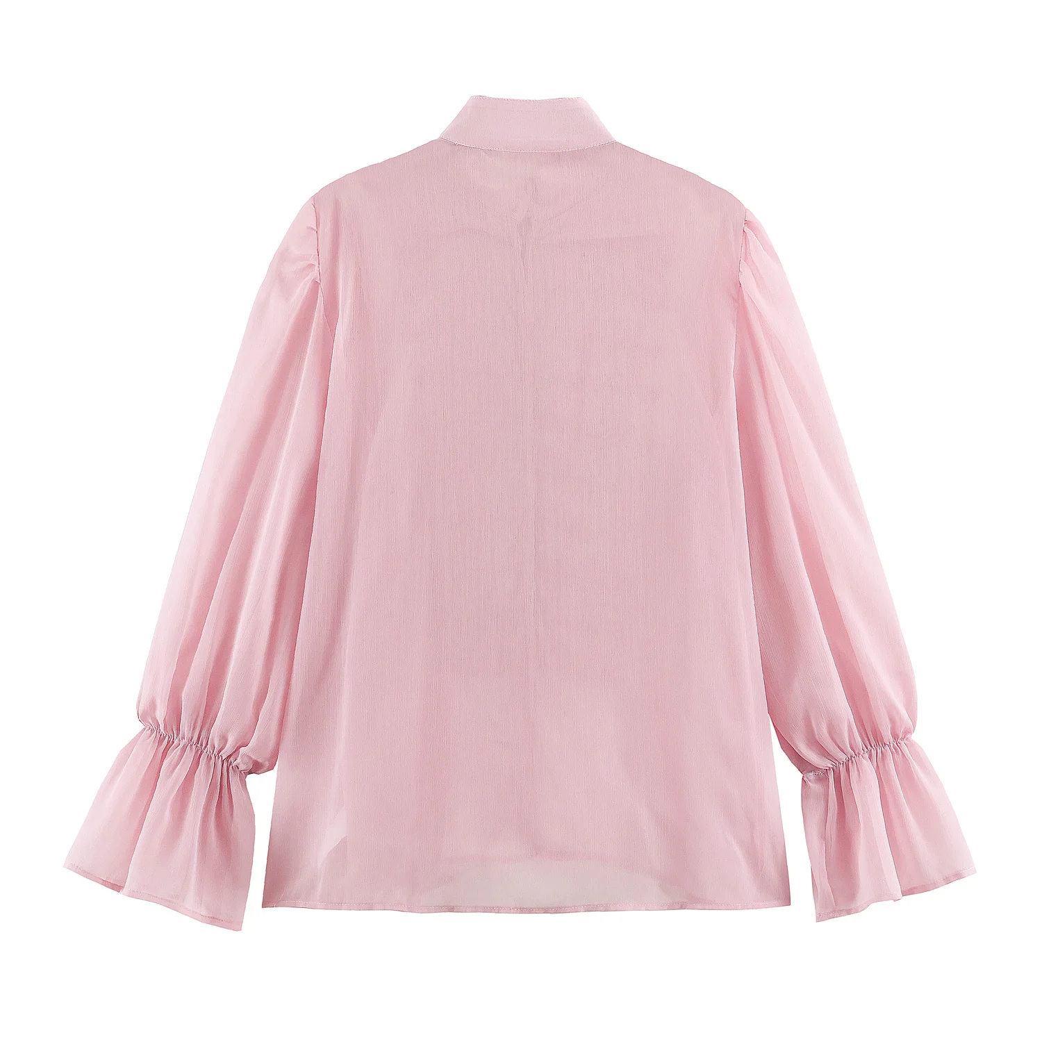 2026 Summer Women's Vintage Chinese Knotted Button UP Long Flare Sleeve Shirts Lady Elegant Loose Ruffles Stand Collar Blouses