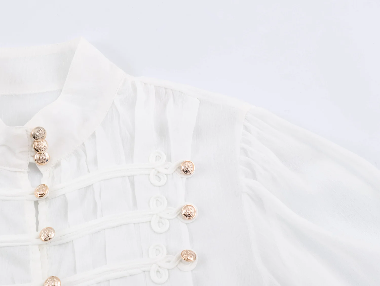 2026 Summer Women's Vintage Chinese Knotted Button UP Long Flare Sleeve Shirts Lady Elegant Loose Ruffles Stand Collar Blouses