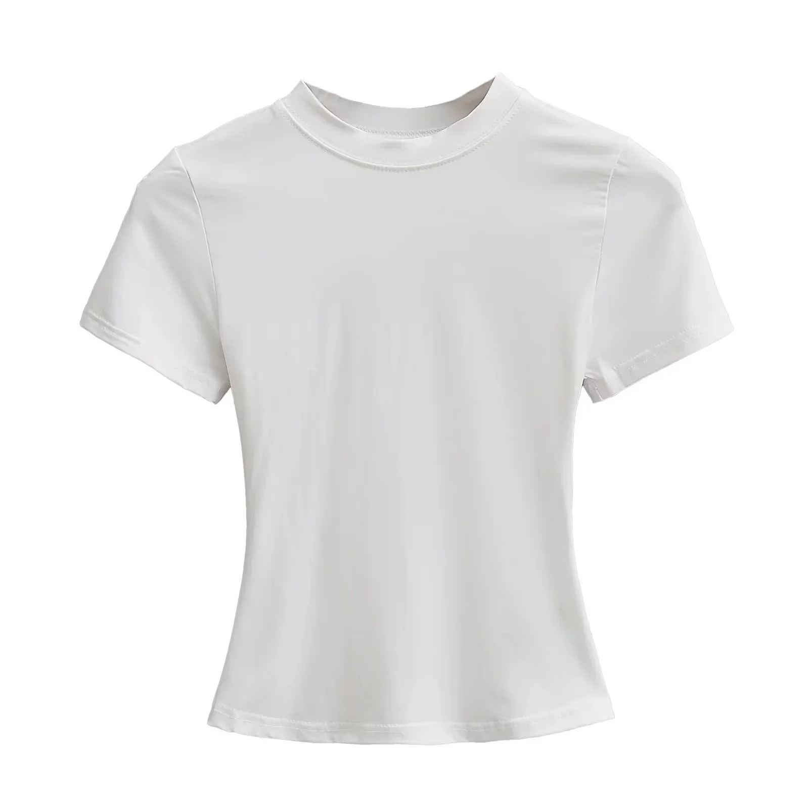 2025 New High Quality Casual T shirt Sexy Slim Short Sleeves Fashion Trend Solid Women Clothing y2k Tops