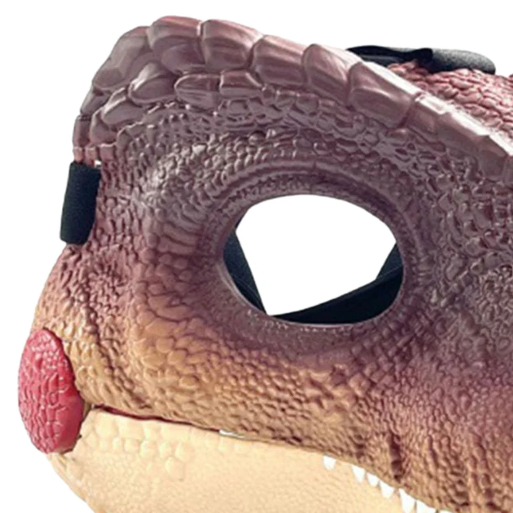 Moving Jaw Dino Mask with Dinosaur Scream Lifelike Dinosaur Mask Headwear Raptor Dinosaur Mask for Halloween Carnival Party