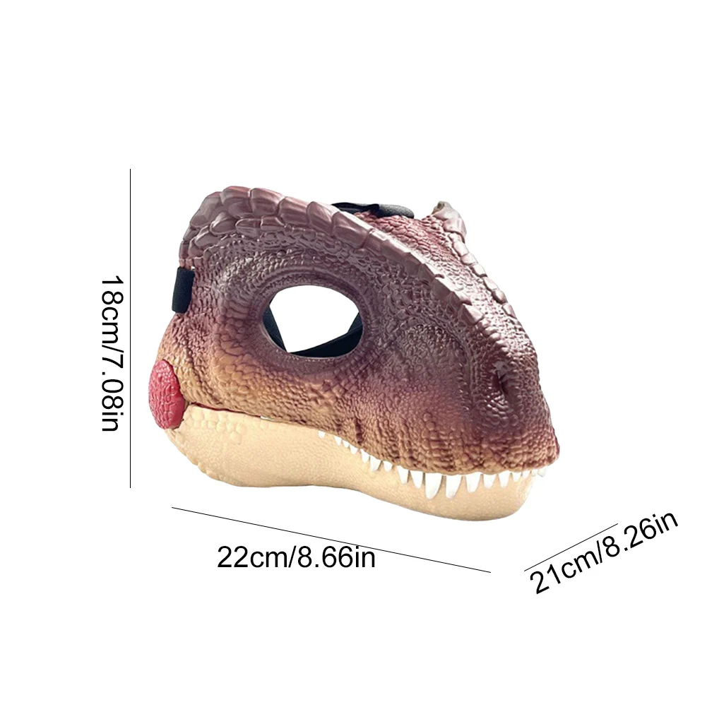 Moving Jaw Dino Mask with Dinosaur Scream Lifelike Dinosaur Mask Headwear Raptor Dinosaur Mask for Halloween Carnival Party