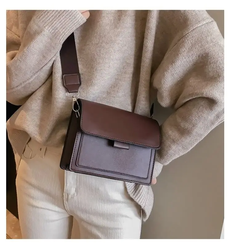 Classic Designer PU Leather Crossbody Bag for Women Travel Handle Handbag Fashion Shoulder Messenger Bag Ladies Small Flap Bag