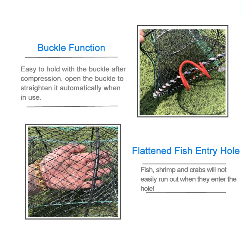 Lawaia Foldable Fishing Nets Crab Traps Lobster Bait Crawfish Cage Tackle Accessories for Catching Shrimp Crayfish Minnows
