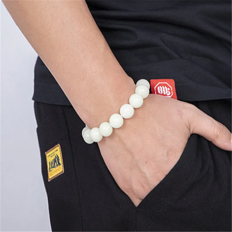 Natural Stone Punk Bracelet Yoga Healing Luminous Glow In The Dark Bracelet Charm Beads Bracelet for Men Women Jewelry Wholesale