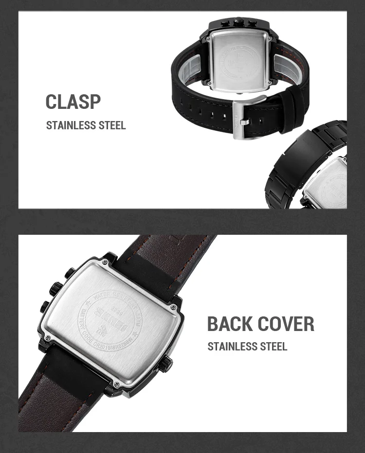 Skmei Mens Multiple Time Zone Sports Watches Fashion Digital Analog Display Waterproof Quartz Wristwatch Led Chrono Alarm Clock