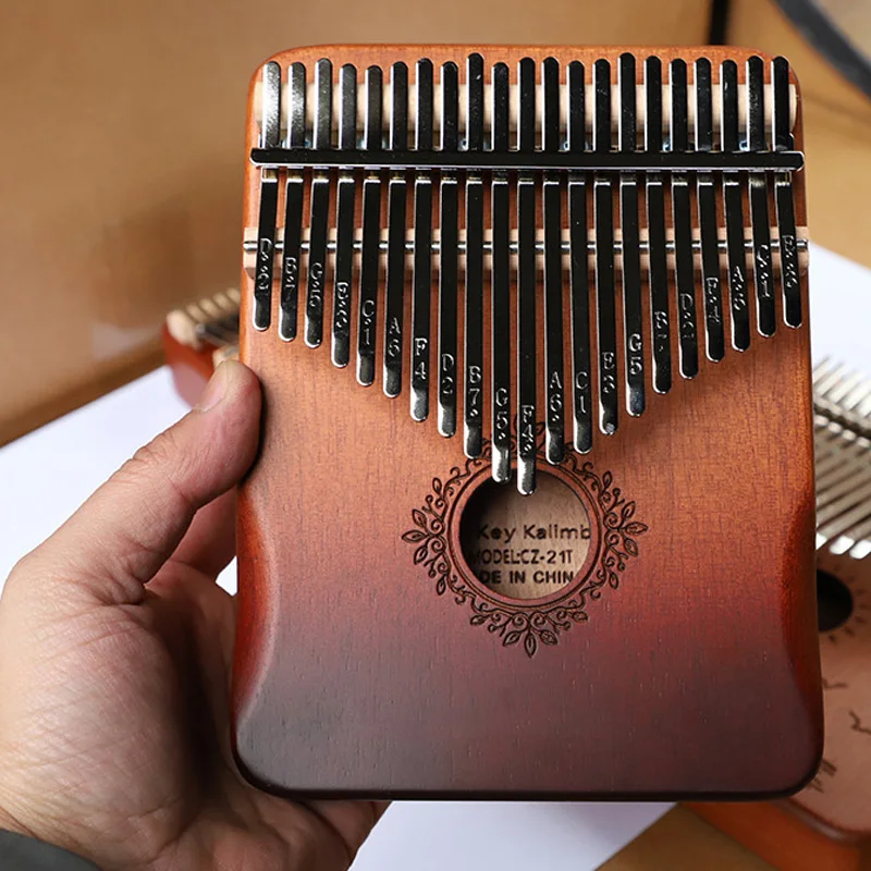 21 Key Mahogany Kalimba 17 Key Thumb Piano Portable Finger Piano for Beginner Mbira Gifts for Adults/Kids