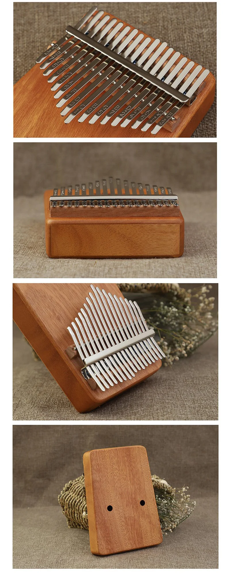 21 Key Mahogany Kalimba 17 Key Thumb Piano Portable Finger Piano for Beginner Mbira Gifts for Adults/Kids