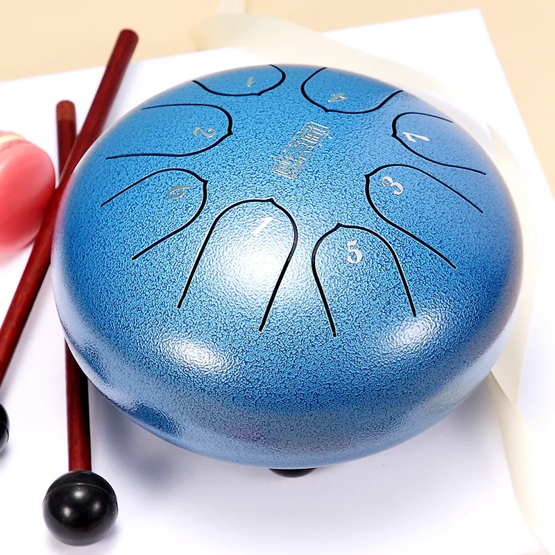 Hluru Glucophone Steel Tongue Drum 6 Inch 8 Notes Key D5 Ethereal Drum Tone Drum Percussion Musical Instrument