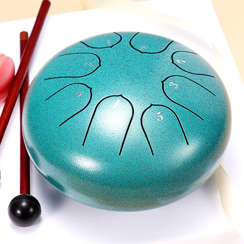 Hluru Glucophone Steel Tongue Drum 6 Inch 8 Notes Key D5 Ethereal Drum Tone Drum Percussion Musical Instrument